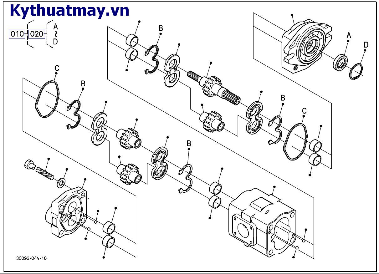 Của bơm thủy lực ( những bộ phận cấu thành) ( cũ) 50001 đến 89999